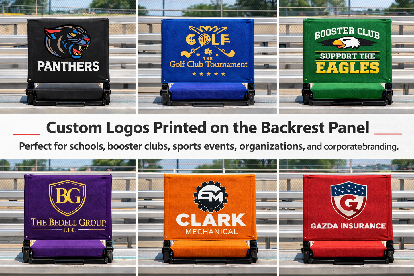 COMPLEX LOGO (7-8 COLORS)-CUSTOM STADIUM CHAIR